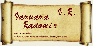 Varvara Radomir vizit kartica